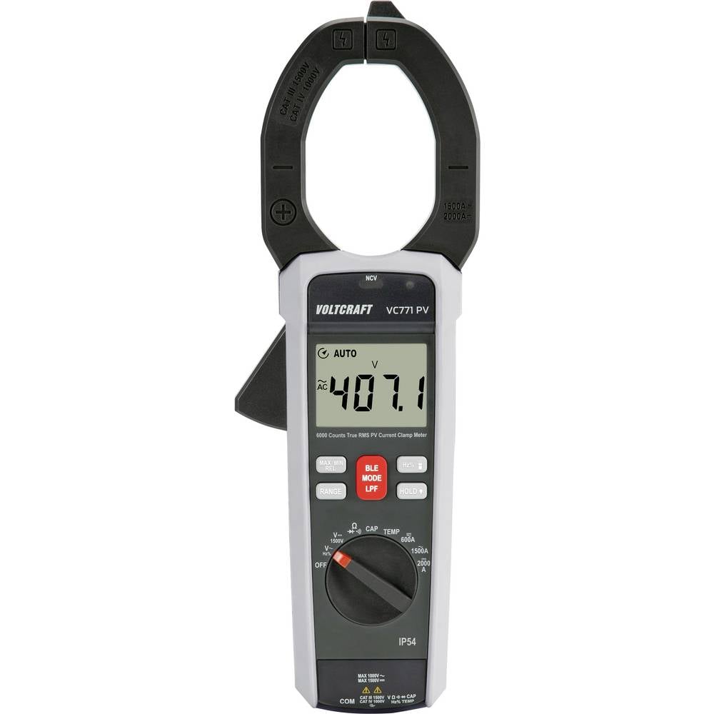 VOLTCRAFT VC771 PV STROMZANGE Stroomtang Digitaal CAT III 1500 V, CAT IV 1000 V Weergave (counts): 6000