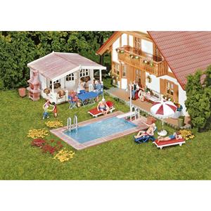 faller Swimming-Pool und Gartenhaus