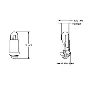 Spezialglühlampe Klar MS2.8 10V 45mA