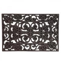 Esschert Design Deurmat Rubber 60x40cm, Victoriaans Patroon (gietijzer Look)