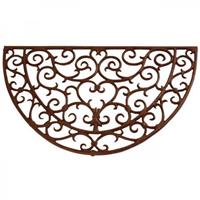 Esschert Design Fußabtreter Fußmatte Gusseisen Jugendstil Halbrund Antik-Braun 70x40cm