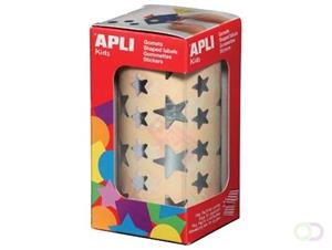 Apli Kids stickers op rol, ster, 2360 stuks, metallic zilver