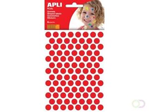 Apli Kids stickers, cirkel diameter 10,5 mm, blister met 528 stuks, rood