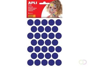 Apli Kids stickers, cirkel diameter 20 mm, blister met 180 stuks, blauw