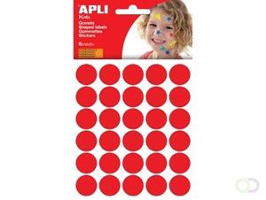 Apli Kids stickers, cirkel diameter 20 mm, blister met 180 stuks, rood