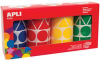 Apli Kids stickers XL, doos met 4 rollen in 4 kleuren en 4 vormen