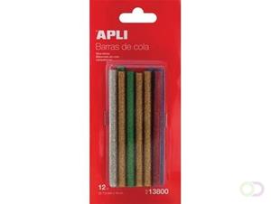 Apli glitter lijmpatronen 7,5 mm, blister met 12 stuks