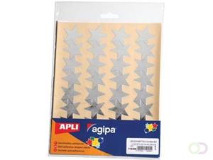 Agipa metallic stickers, blister met 128 stuks, goud en zilver, ster 35 mm