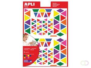 Apli Kids verwijderbare stickers, driehoek, blister met 720 stuks in geassorteerde kleuren en groottes