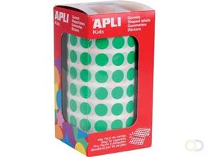 Apli Kids stickers op rol, cirkel diameter 10,5 mm, groen