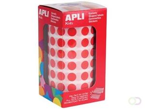 Apli Kids stickers op rol, cirkel diameter 10,5 mm, rood