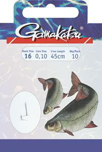 Gamakatsu 1050N Roach - Onderlijn - 70cm - Haakmaat 18 - 10 stuks