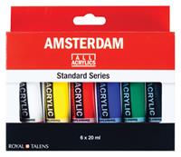 Talens Amsterdam acrylverf tube van 20 ml, blister met 6 tubes