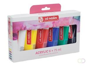 Talens Art Creation acrylverf tube van 75 ml, set van 6 tubes in geassorteerde kleuren