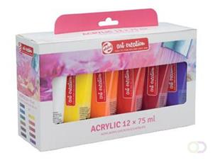 Talens Art Creation acrylverf tube van 75 ml, set van 12 tubes in geassorteerde kleuren