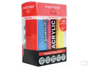 Talens Amsterdam acrylverf tube van 120 ml, set van 5 tubes in primaire kleuren