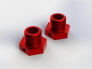 Aluminium Wheel Hex (RED) (2PCS) (AR330359)