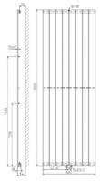 Plieger Cavallino Retto designradiator verticaal enkel middenaansluiting 1800x602 mm 1205 W, wit