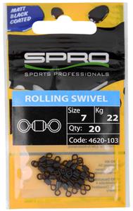 Spro Matt Black Rolling Swivel - 10 mm - maat 7