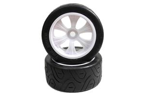 Absima onroad banden op 6-spaaks velgen voor 1/8 truggy/truck - Wit