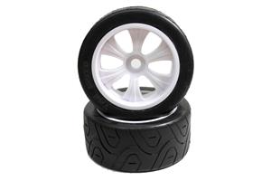 Absima onroad banden op 6-spaaks velgen voor 1/8 truggy/truck - Wit