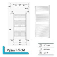 Boss&wessing Designradiator  Palimi Recht 1175 x 600 mm (13 kleuren)