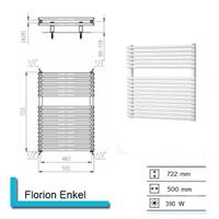 Boss&wessing Badkamerradiator B&W Florion Enkel 722 x 500 mm (13 kleuren)
