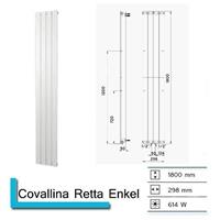 Boss&wessing Designradiator  Covallina Retta Enkel 1800 x 298 mm (13 kleuren)