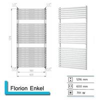 Boss&wessing Badkamerradiatoren B&W Florion Enkel 1216 x 600 mm (13 kleuren)