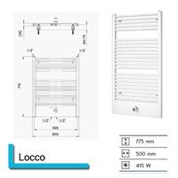 Boss&wessing Designradiator  Locco 775 x 600 mm (13 kleuren)