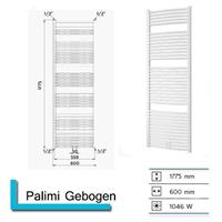 Boss&wessing Designradiator  Palimi Gebogen 1775 x 600 mm (13 kleuren)