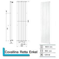 Boss&wessing Handdoekradiator  Covallina Retta enkel 1800x602 mm (13 kleuren)