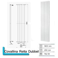 Boss&wessing Designradiator  Covallina Retta Dubbel 1800 x 450 mm (13 kleuren)
