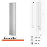 Boss&wessing Handdoekradiator  Siela Dubbel 1800 x 318 mm