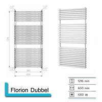 Boss&wessing Badkamerradiatoren B&W Florion Dubbel 1216 x 600 mm (13 kleuren)