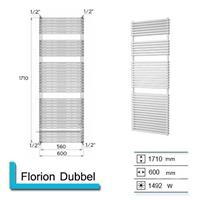 Boss&wessing Handdoekradiator B&W Florion Dubbel 1710 x 600 mm (13 kleuren)