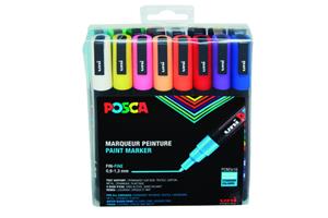 Posca paintmarker PC-3M, etui met 16 stuks in geassorteerde kleuren