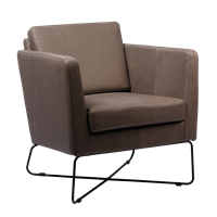 Gijs Meubels Leren fauteuil crossover, grijs leer, grijze stoel