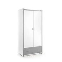 vipack 2-deurs kledingkast Bonny - zilver - 202x97x60 cm