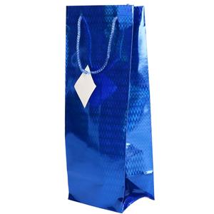 Flessen kado verpakking 33 x 10 cm blauw