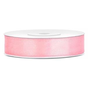 Satijn sierlint lichtroze 12 mm