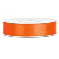 Satijn sierlint oranje 12 mm