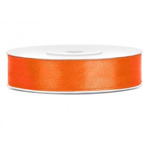 Satijn sierlint oranje 12 mm