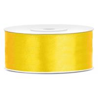 Satijn sierlint geel 25 mm