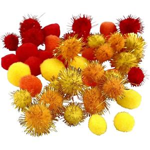 Knutsel pompons 48 stuks 15-20 mm kleuren