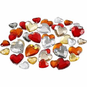 Hartjes strass steentjes rood mix 360 stuks