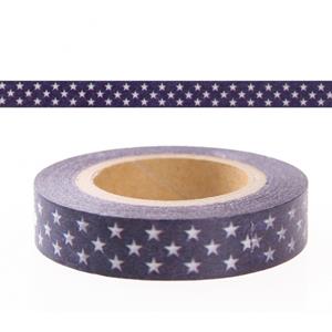 Rayher hobby materialen Washi tape blauw met sterren