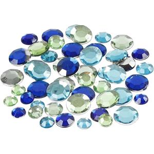 Bellatio Ronde plak diamantjes blauw mix