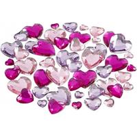 Bellatio Plak diamantjes paars harten mix