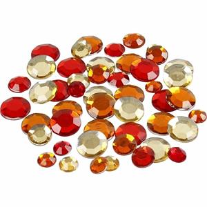 Bellatio Ronde strass steentjes rood mix 360 stuks